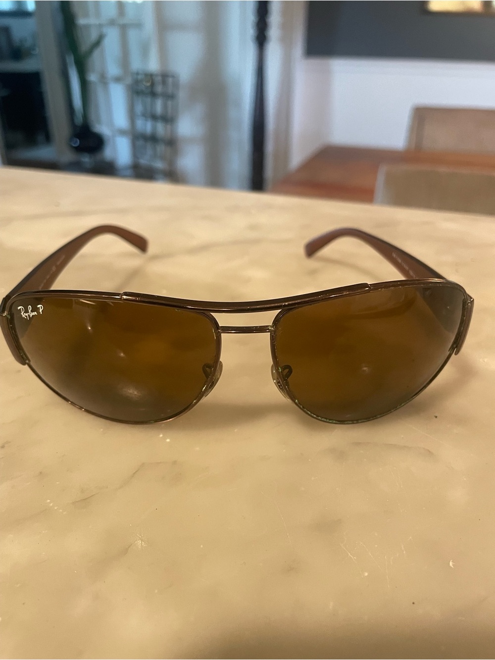 Real Ray-Ban Polarized Brown Aviator Sunglasses RB 3358